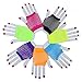 Haodeba 7 Pairs Stretchy Fingerless Fishnet Gloves for Parties, Assorted Brighted Color