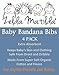 4 Designs,3 - 36 month,Baby Bandana Bibs by ZELDA MATILDA Extra Long Absorbent Adjustable Bib Made of Organic Cotton and Fleece, for Teething Drool and Feeding - (4 Pack),4 Designs,3 - 36 month