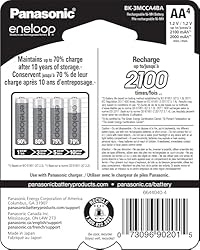 Eneloop Panasonic BK-3MCCA4BA AA 2100 Cycle Ni-MH