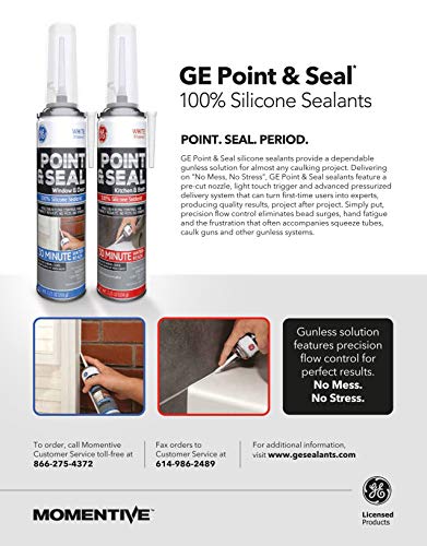 GE M90065 Point & Seal Kitchen & Bath Caulk 7.25 oz White