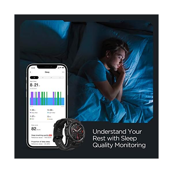 Amazfit T Rex Pro Sports Watch Military-grade Design with over 100 Sports Modes, 10 ATM Waterproof, 18 Day Battery Life…
