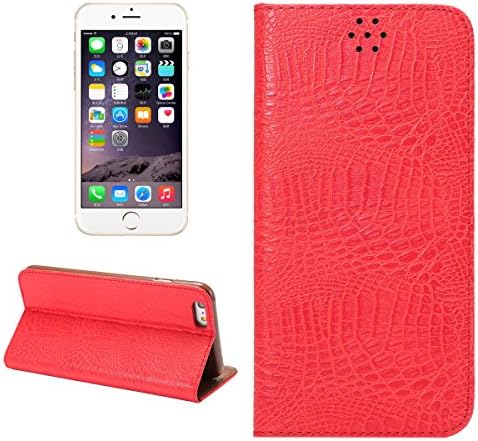 Iphone 6/6s Alligator Pattern Leather Case Pattern Magnetic Flip Leather with TPU Wallet Card Slot Stand Cover Case for Iphone 6/6s (Red)