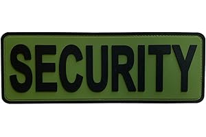 uuKen Security Officer OD Green Tactical PVC Patch 6x2 inches with Hook Fastener Back for Jacket or Enforcement Plate Carrier or Tactical Vest and Uniforms