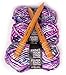 Chunky Knit Blanket DIY Kit, Super Soft Thick Yarn, Large Wood Knitting Needles (Pink & Purple Marled)