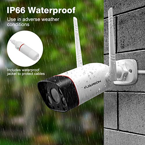 floureon Dual Light IP Wireless Bullet Security Camera 1080P Motion Detection IR Night Vision WiFi 2-Way Audio IP66 for Outdoor Security - Thumbnail 5