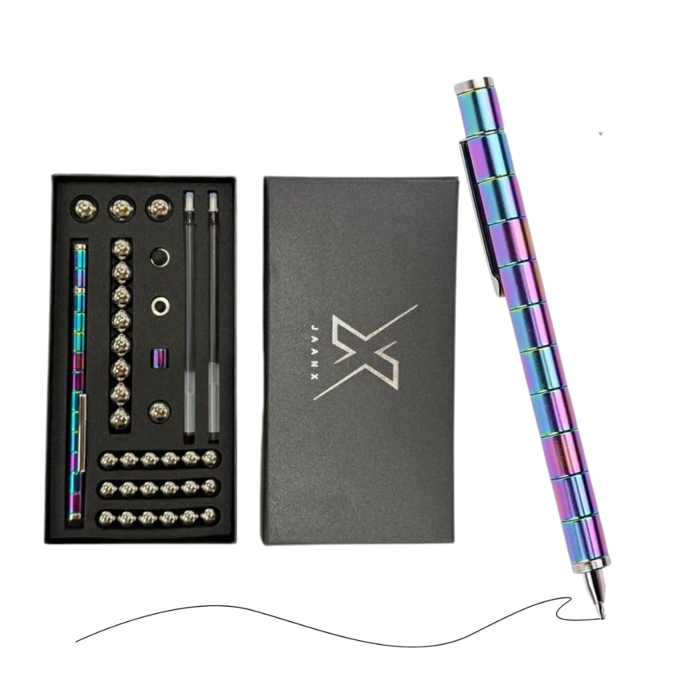 X JAANX Magnetic Fidget Pen, Multifunctional Deformable Writing Pen with Strong Magnets, Novelty Mothers Day Gifts, Stress Relief Pen, Presents for Birthday (Colourful Combo) — image 1