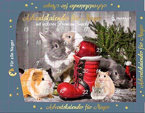 Nanook Hansepet Advent Calendar for Rodents, Hamsters, Rabbits, Bunnies, 140 g Biscuits, 42 x 30 cm