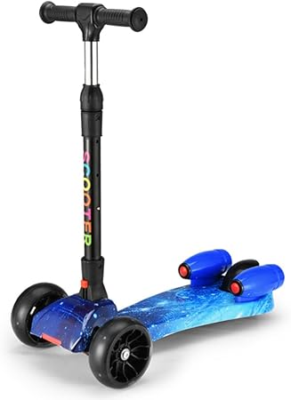 Amazon 楽しい ポータブル キック スクーター 灯 子供のため 耐摩耗性 乗り物 ホイール ハンドル 広いデッキ 通りプッシュ スクーター 男 の アルミ フレーム I 62x15cm 24x6inch キックスクーター おもちゃ