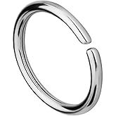 Forbidden Body Jewelry 18G -20G Surgical Steel Seamless Nose Ring or Cartilage Hoop with Comfort Round Ends (Sold Individually)