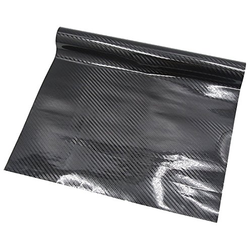 uxcell 200 x 50cm 5D Black Carbon Fiber Pattern Self Adhesive Car Vinyl Film Sticker