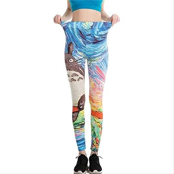 ZIJS Impresión de Dibujos Animados Pantalones de Yoga ...