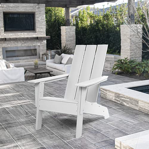 Resin TEAK Modern Adirondack Chair, Premium All Weather Outdoor Patio