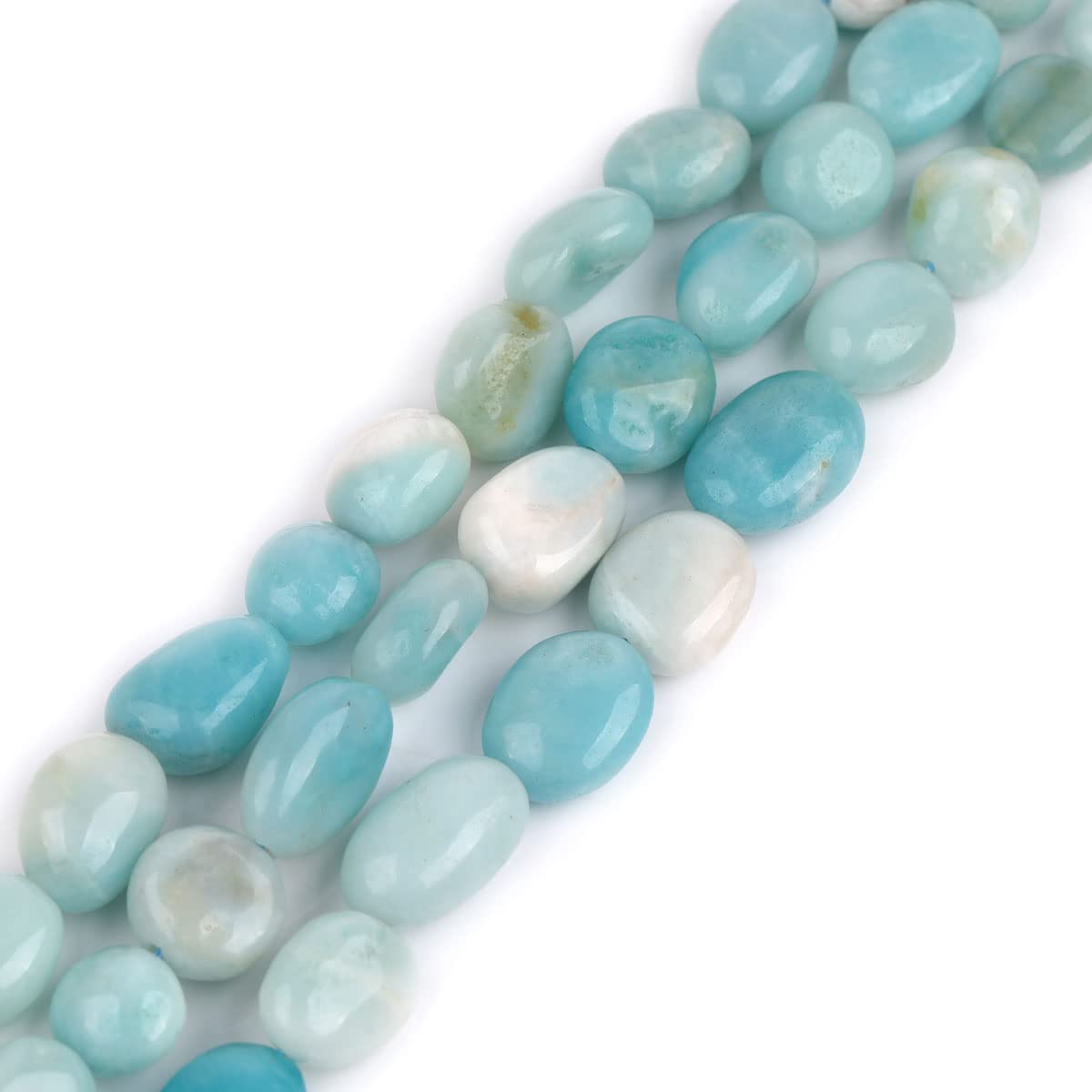 Sweet & Happy Girl's Store 5X7mm Freeform Potato Shape Gemstone Pure Amazonite Beads Strand 15 Inch Jewellery Making Beads