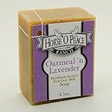 Handmade Herbal 100% Raw Goat Milk Lavender 'n Oatmeal Soap (4.5oz./Bar)