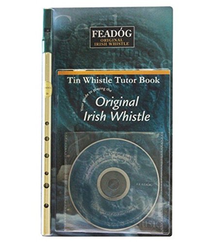Feadog Brass "D" Irish Whistle and Tutor Book with CD