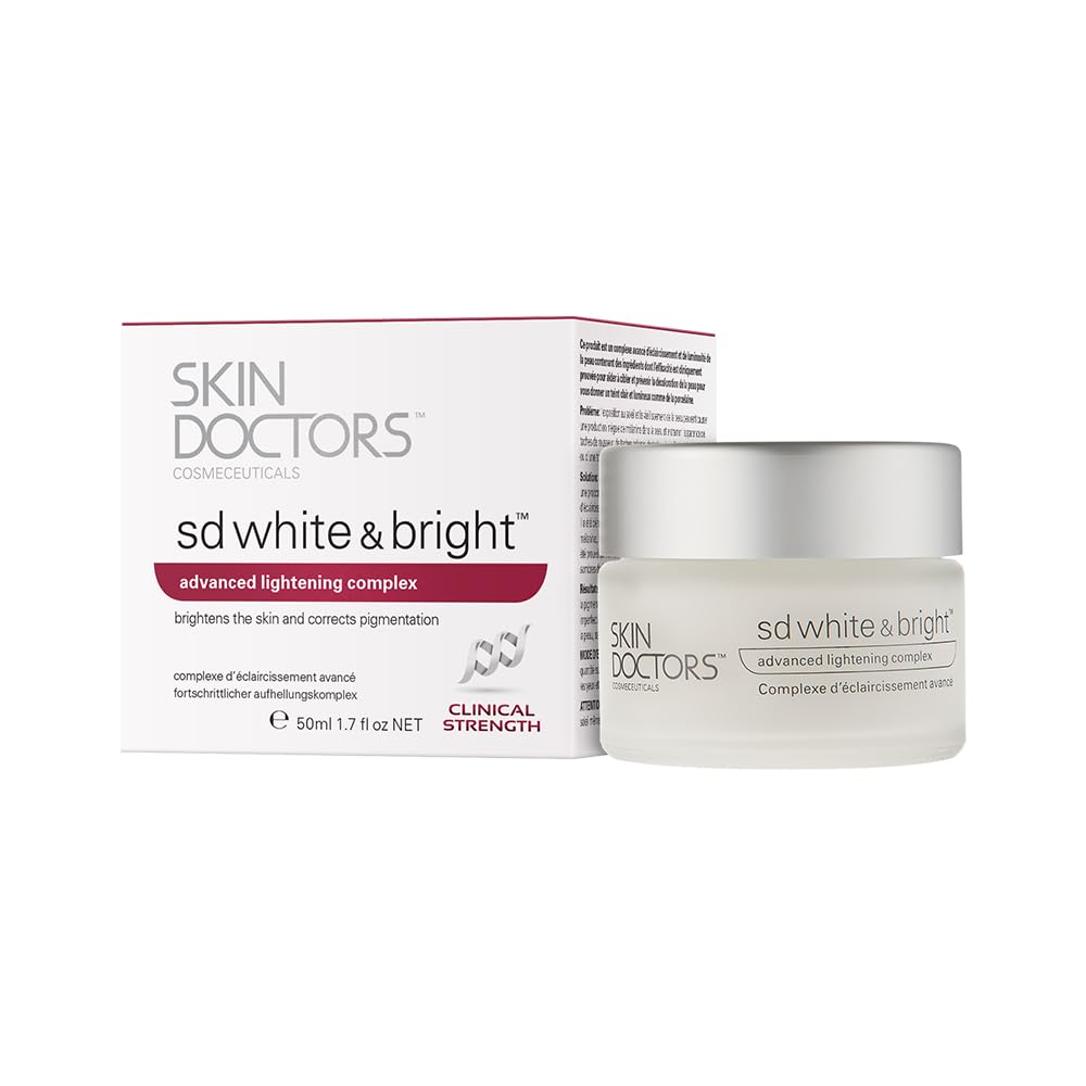Skin Doctors SD White & Bright, Even Skin Tone, Brighter Looking Skin, Visible reduction in Pigmentation, Freckles, Age Spots & Surface Blemishes. helps with Skin Firmness and Moisturisation - 50ml