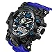 Men's Sports Analog Quartz Watch Dual Display Waterproof Digital Watches with LED Backlight relogio masculino (Blue Black)