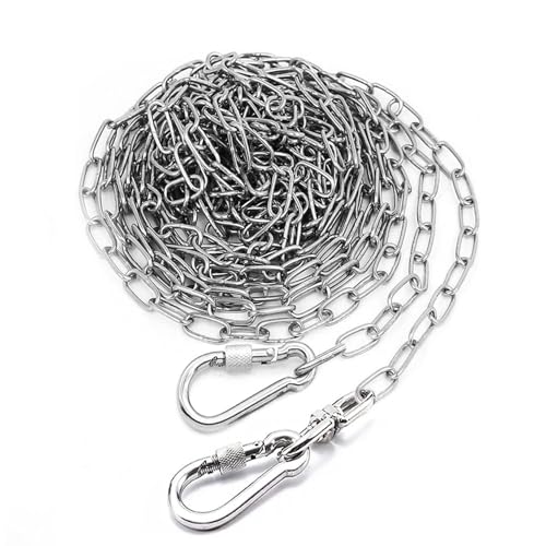 Photo 1 of 15 ft Dog Chains for Outside - Heavy Duty Tie Out Chain Leash Great for Small to Large Dogs Up to 200Lbs - Chew Proof Long Chain for Yard Camping or Travel (15ft Without Spring)