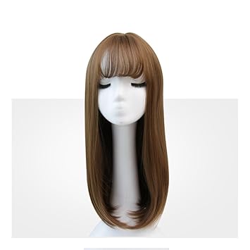 Amazon Com Wigs Long Straight Hair Bangs Curls A Sports Outdoors