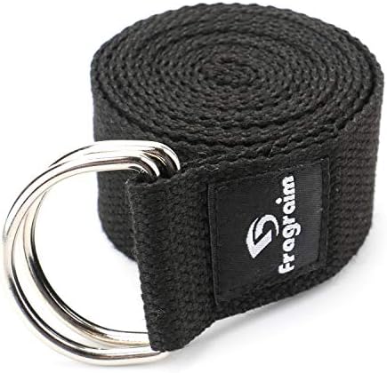 Fragraim Yoga Straps (6ft, 8ft) - Durable Cotton Exercise Strap with Adjustable D-Ring Buckle for Stretching, Gym Workouts - Improve Flexibility, Balance and Physical Therapy