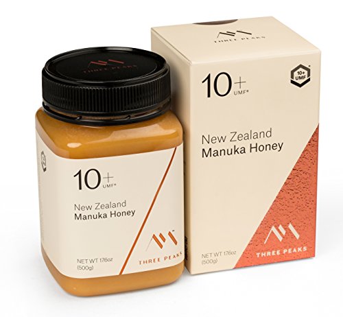 Three Peaks Manuka Honey New Zealand - Certified UMF 10+ - 17.6 oz (500gm) - 100% Natural honey, Raw honey â€“ Ultra Premium, Healing Manuka honey