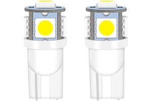 SMILFUY 2PCS 194 LED Bulbs Tag Lights for License Plate, Wedge 168 T10 2825 5SMD LED Bulbs 5050 Chips 6000K White, 12V Bulb Replacement for Car Interior Dome Map Door Courtesy License Plate Lights Lamp