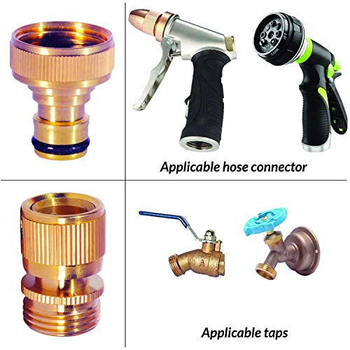 DIRECT MFG Garden Hose Quick Connect Solid Brass, No Leakage, No