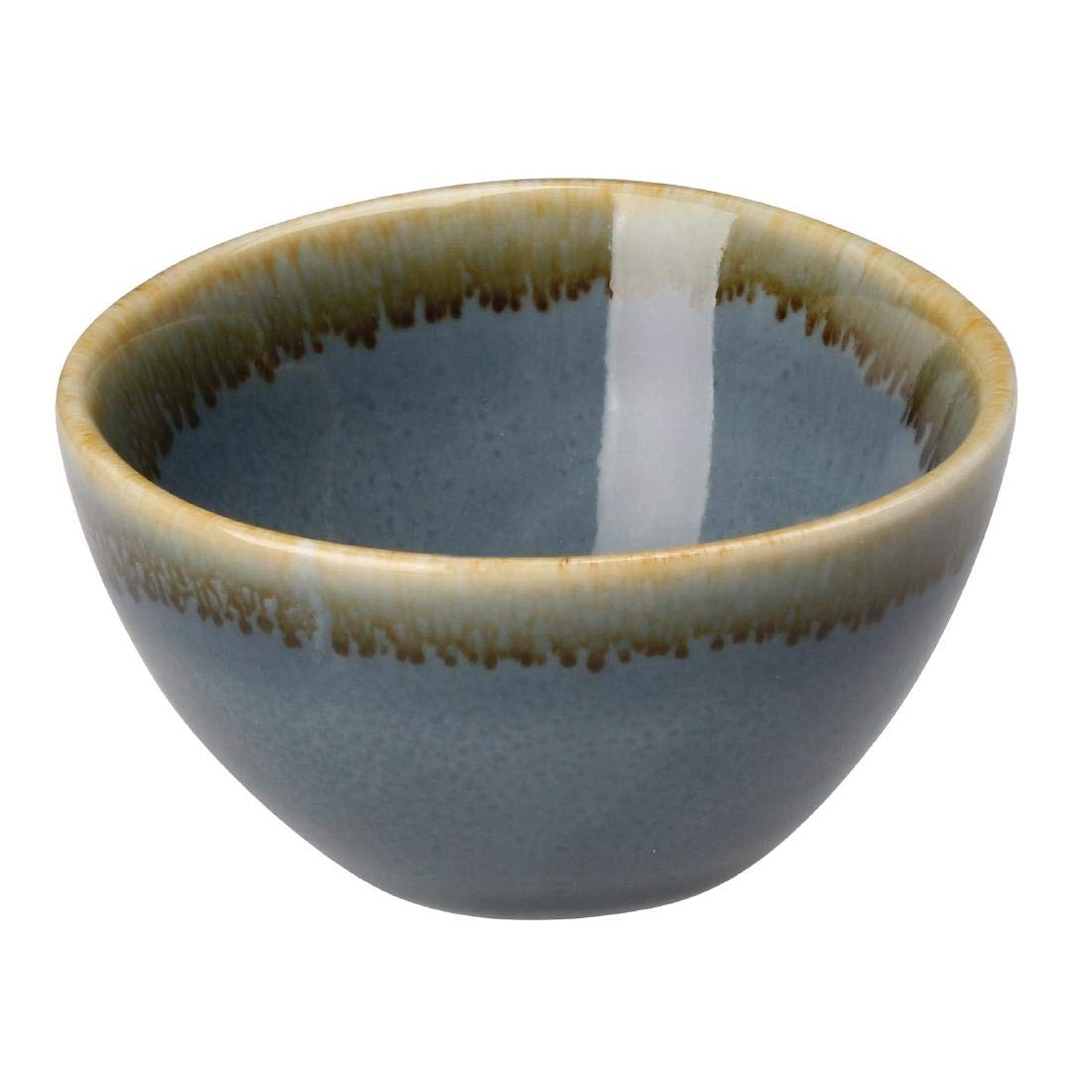 Olympia Kiln Dipping Pot Ocean 70mm (Pack of 12) - Reusable Porcelain Sauce Mini Dip Bowls CP957