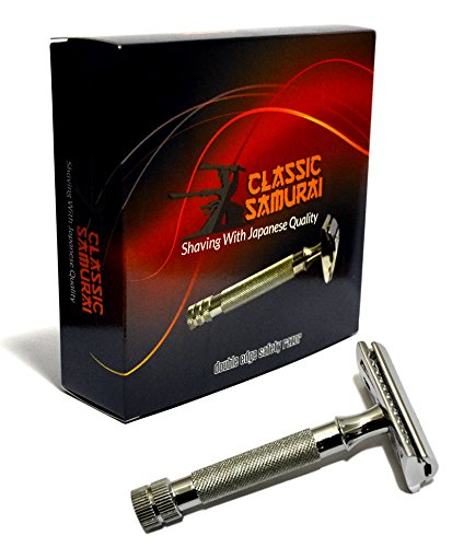 CS-202 Classic Samurai Short Handle Double Edge Safety Razor with 5 Astra Double Edge Razor Blades - Thumbnail 4