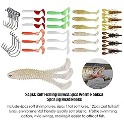 ZWMING Soft Fishing Lures Set, Jig Head Soft