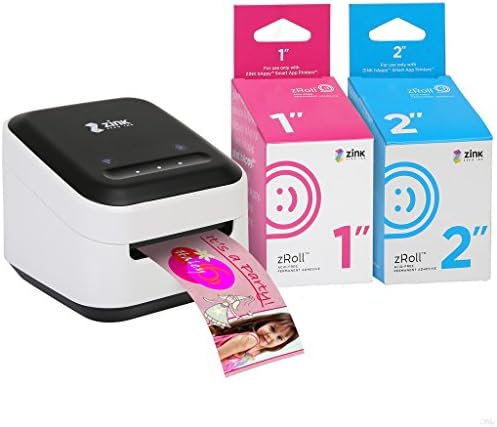 ZINK hAppy Smart App Printer featuring Zink Zero Ink Technology + 1" zRoll + 2" zRoll, Full Color, Ink-Free (s)
