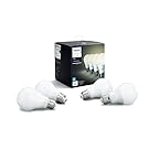 Philips Hue White A19 4-Pack 60W Equivalent Dimmable LED Smart Light Bulb, 4 A19 60W White Bulbs, Works with Alexa, Apple HomeKit and Google Assistant