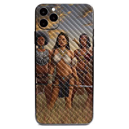 MightySkins Carbon Fiber Skin for Apple iPhone 11 Pro - African Queens | Protec…