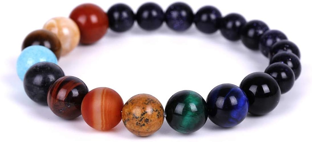 Amazon 太陽系 ブレスレット 宇宙 銀河 惑星 天然石 パワーストーン ジェムストーン 手作り ビーズ ブレスレット 不安解消 魔除けお守り 幸運 腕輪 天文学愛好者 女性 男性 カップルへのギフト 8mm 10mm ジュエリー 通販