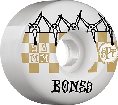 Bones Wheels SPF Tiles White / Gold Skateboard Wheels - 58mm