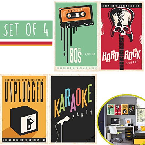 Limited edition: music wall art, set of four 11x17 dini…