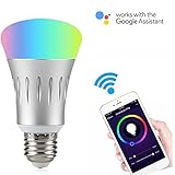 Wifi Smart LED Light Bulb Compatible with Alexa No Hub Required, LinkStyle E27 Smart Wifi Bulb RGB Multi Color Dimmable Daylight Night Light Timer App Control for iPhone iPad Samsung Galaxy(1 Pack)