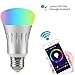 Wifi Smart LED Light Bulb Compatible with Alexa No Hub Required, LinkStyle E27 Smart Wifi Bulb RGB Multi Color Dimmable Daylight Night Light Timer App Control for iPhone iPad Samsung Galaxy(2 Pack)