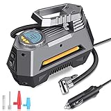 MOICO Portable Air Compressor Pump, 12V DC Digital Tire Inflator, Auto Air Pump for Car Tires,150 PSI Tire Pump with Led Light for Car,Bicycle,Motorcycle,Ball,Air Mattress and others
