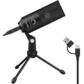 FIFINE K669B USB Microphone, Condenser Recording Mic for Vocals, Meeting | Metal Cardioid Laptop Mic for MAC OS, Windows, Voice Overs, Streaming, Online Meeting and YouTube Videos