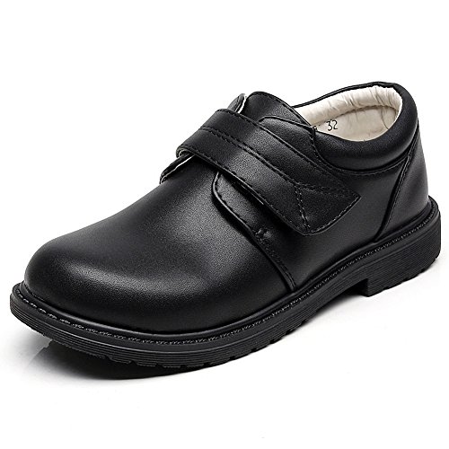 rismartBoys' Formal Dress Shoes Oxford Style with Hook&Loop Closure Round Toe School Church Wedding Shoes