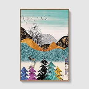 Framed Canvas Home Artwork Decoration Abstract Scenery Canvas Wall Art for Living Room, Bedroom - 16x24 inches