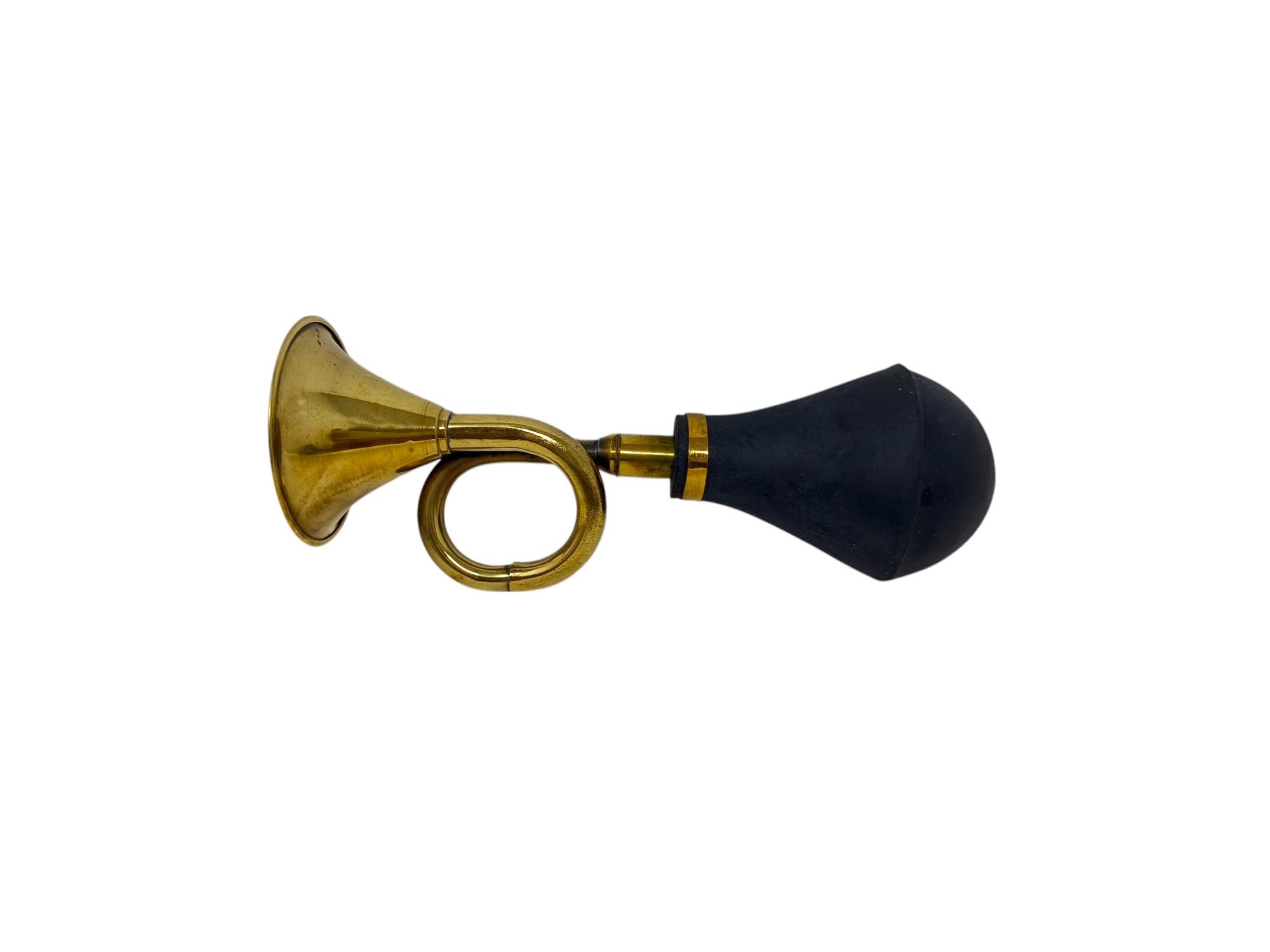 Photo 1 of Vintage Brass Taxi Horn Circular Bulb with Squeeze Bulb for Bicycle Golf Cart Bus Metal Air Horn Black