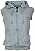 Angel Cola Men's Sleeveless Hoodie Zip Up Vest PT601 N.Light Gray S