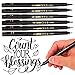 (4 Size,6 Pack) Calligraphy Pens, DealKits Brush Pen Markers Sets Kits for Kids Beginner Caligrapher Hand Lettering Writing Guide Chinese Caligraphy Art Drawings Signature Illustration Design, Black