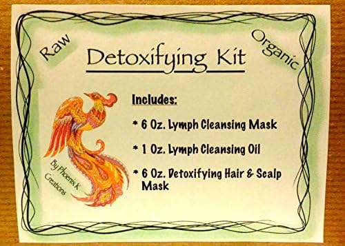 Detoxifying Kit-Raw & Organic- 6 Oz. Lymph Cleansing Mask, 1 Oz. Lymph Cleansing Oil, 6 Oz. Detoxifying Hair & Scalp