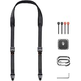 PGYTECH 1.8" Wide Padded Camera Strap w Quick Release Plate for DSLR/SLR | Camera Shoulder Strap for Professional Photography, Adjustable 43.3-59.8 inch, Anti-Slip, 90kg Load Capacity, Night Black