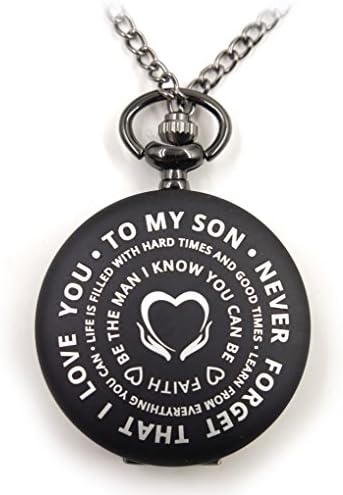 Inspirational Love Gift To My Son Never Forget That I Love You Watch Necklace Be The Man(Watch)
