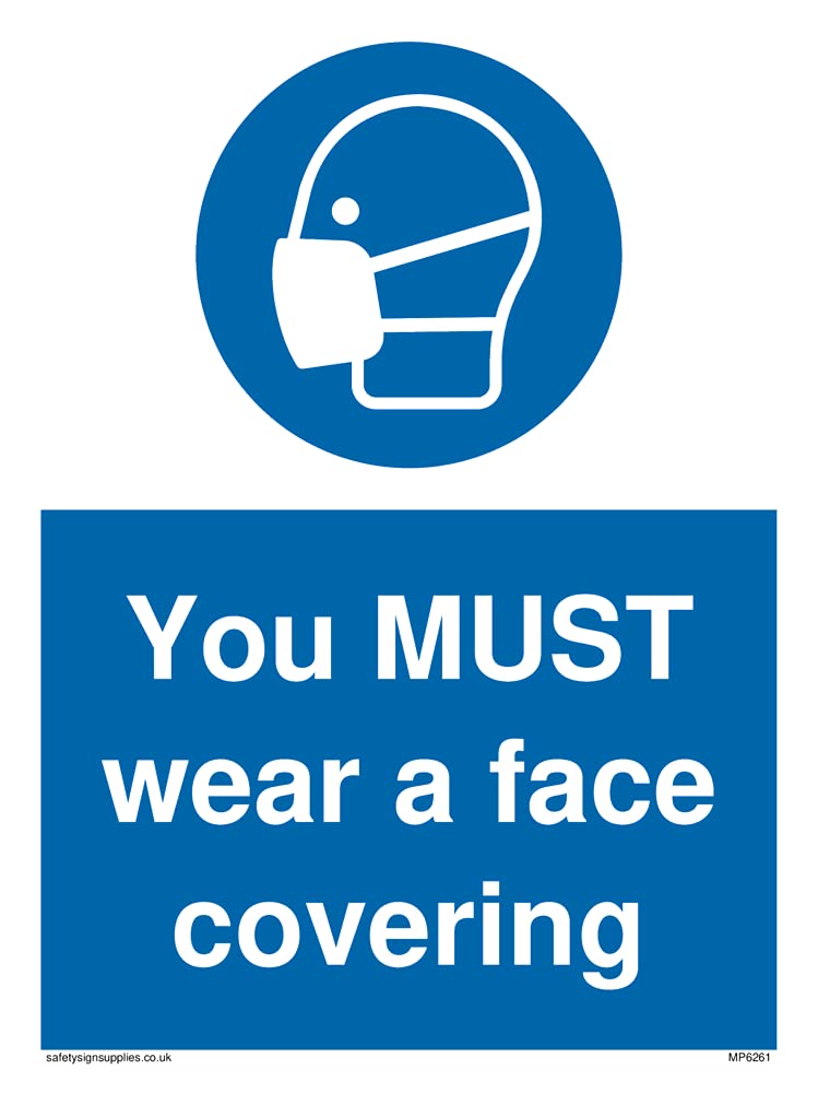 Pack of five - You MUST wear a face covering Sign - 150x200mm - A5P