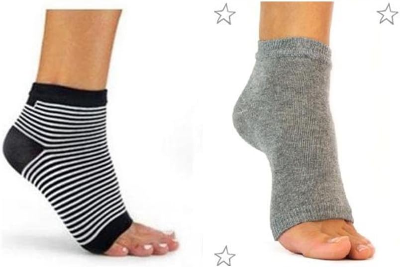 Toeless Sock X 2 Pair (1- Grey,1-Black/White Stripe)